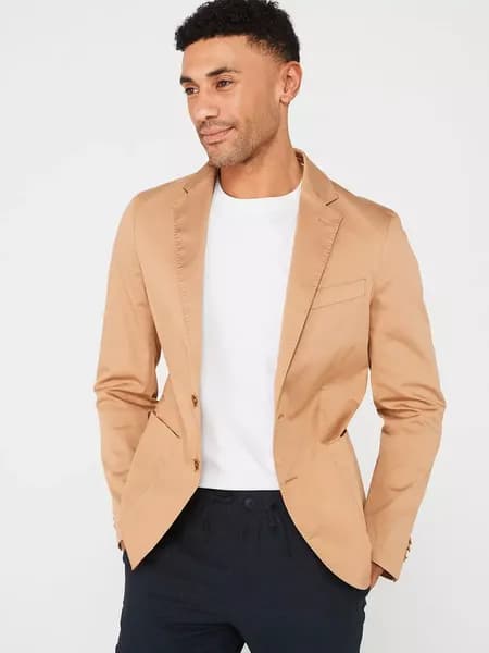 BOSS Black P-Hanry Cotton-Blend Suit Jacket - S Beige Coats and Jackets male 50513911-260 S