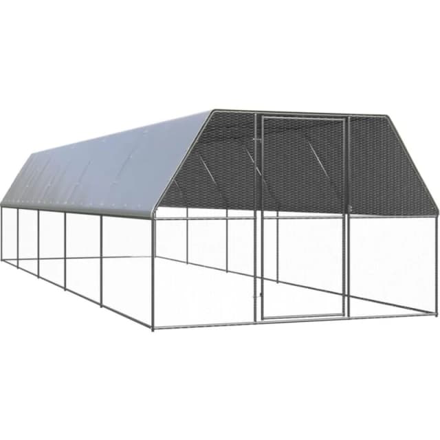 VIDAXL Outdoor Chicken Cage 3x10x2 m Galvanised Steel Vidaxl 8720845682613