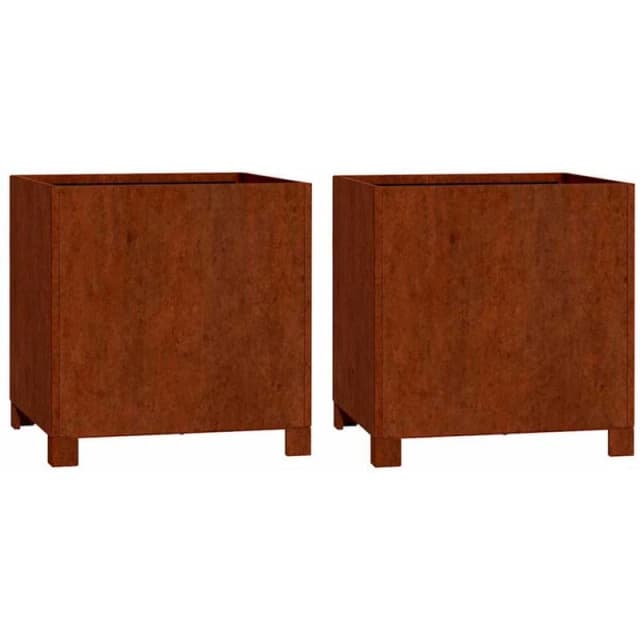 VIDAXL Planters with Legs 2 pcs Rusty 42x40x43cm Corten Steel Vidaxl 823681