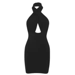 I Saw It First Bodycon Halterneck Dress - Black