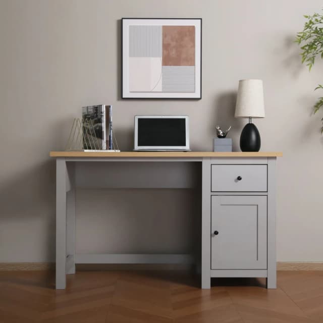 Home Garden Direct Wiltshire Storage Desk - Grey Grey Unisex