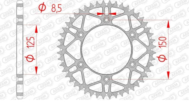 AFAM Steel Self-Cleaning Rear Sprocket 71304 - 520