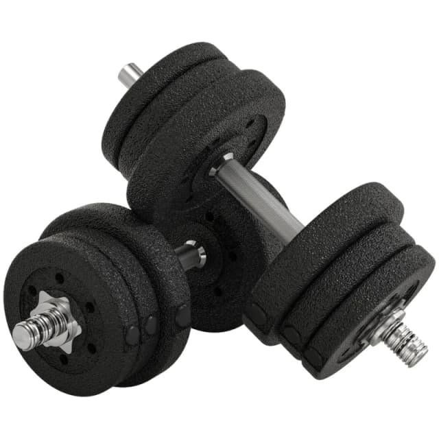 HOMCOM 25Kg Adjustable Dumbbells Weight Set Hand Weight For Body Fitness, Black A91-139V04BK