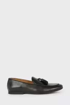 Black Leather Smart Tassel Loafers