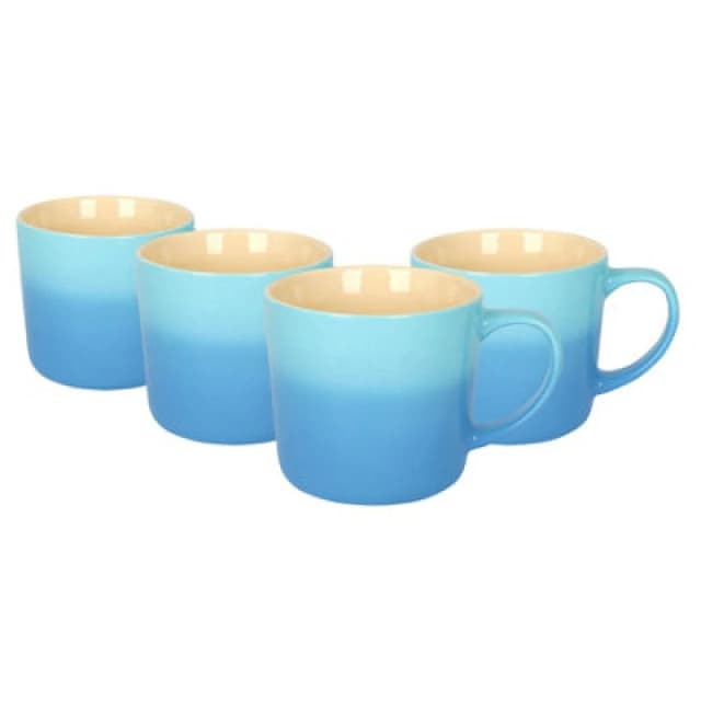 Argon Tableware New Bone China Ombre Mugs - 330Ml - Blue - Pack Of 4