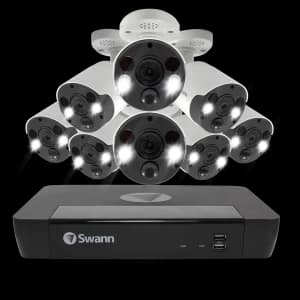 Swann CCTV System - 8 Channel 4K Ultra HD NVR with 8 x 4K Thermal Sensing Spotlight Cameras & 2TB HDD