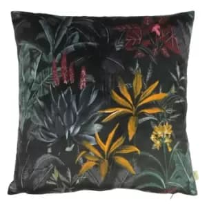 Zinara Leaves Cushion Black / 43 x 43cm / Polyester Filled