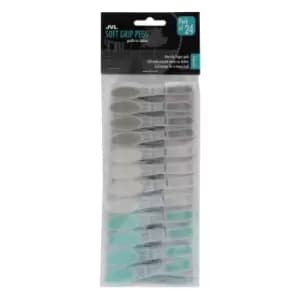 Jvl Soft Grip Clothes Pegs, Pack Of 24