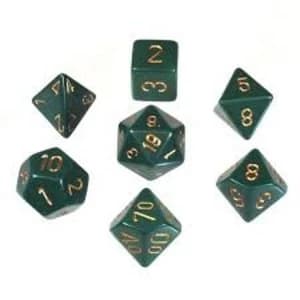 Chessex Opaque Poly 7 Set: Dusty Green/Copper