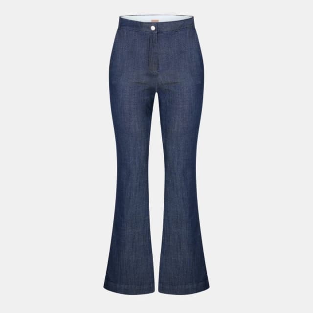 Boss Womens Taflera Wide Leg Trousers Dark Blue female 8 (S)