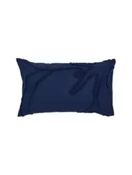 Ted Baker Magnolia Tufted 100% Cotton Percale 180 Thread Count Pillowcase - Navy