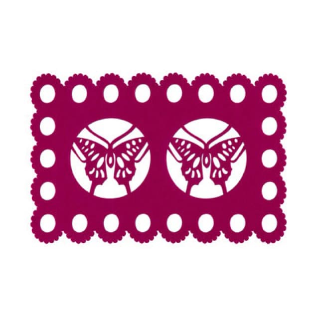 Premier Housewares Felt Place Settings Hot Pink Butterfly Design Placemats Pink