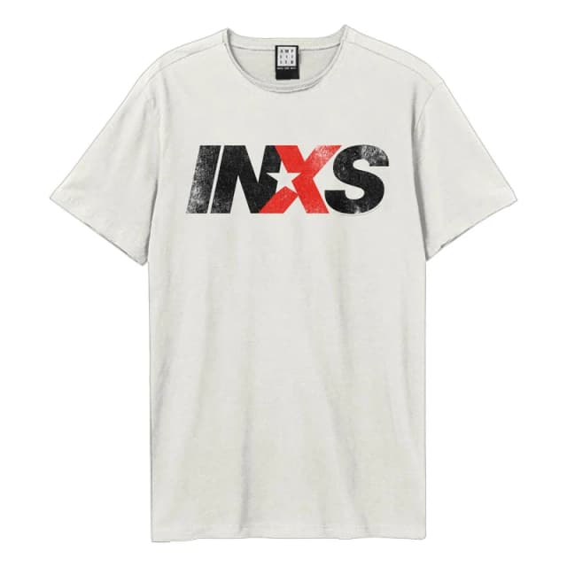 Amplified Amplified Men INXS Logo T-Shirt in White Size: X-Small White XS Male 5063750771489