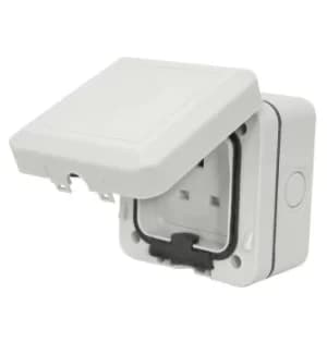 Mercury Weatherproof Outdoor Socket 250V 13A Grey IP66
