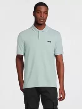 Calvin Klein Stretch Pique Tipping Slim Polo Shirt - Light Grey, Light Grey Size M Men