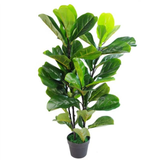 Leaf 90cm (3ft) Large Artificial Fiddle Fig Tree Ficus Lyrata Plant Green