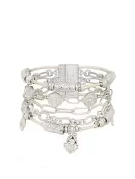 Bibi Bijoux Silver Layered 'Mystic Charm' Bracelet, Silver, Women