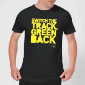 Danger Mouse Switch The Track Green Back Mens T-Shirt - Black