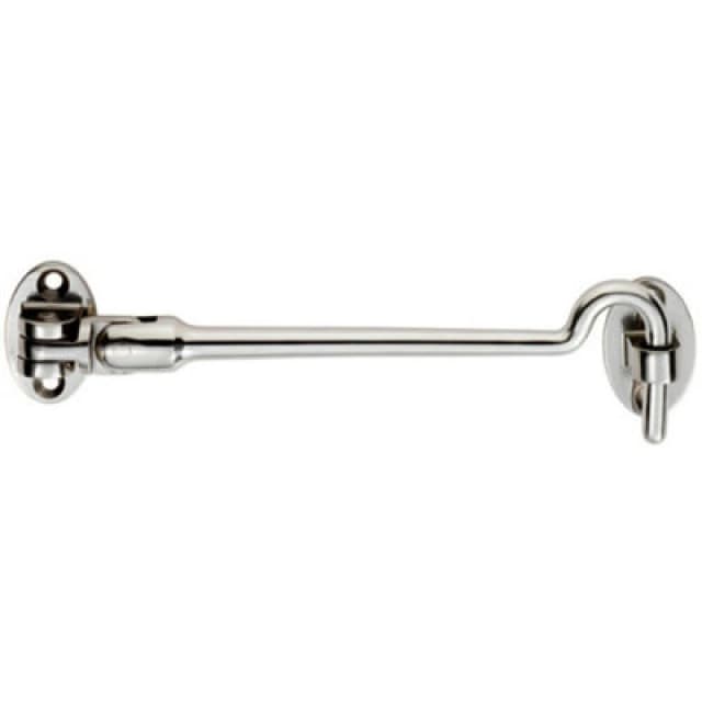 Loops Silent Pattern Cabin Hook & Eye Bright Stainless Steel 200mm Arm Cabinet Hatch Metallics