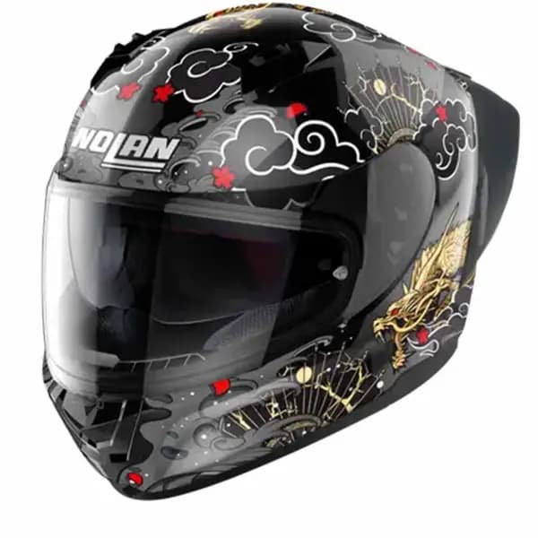 Nolan N60-6 Sport Wyvern 024 Metal Black White Red Gold Full Face Helmet Size XS