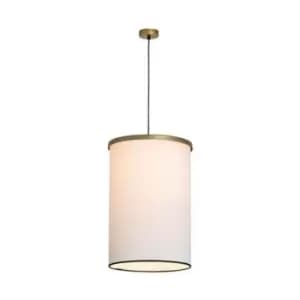 Larissa Lighting - Larissa Assou Cylindrical Ceiling Pendant Light 1x E27 Max 40W Gold Matt- White