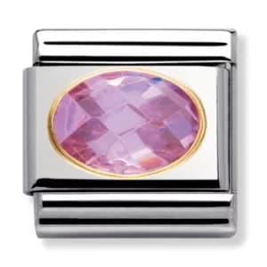 Nomination CLASSIC Gold Oval Faceted Cubic Zirconia Pink Charm...