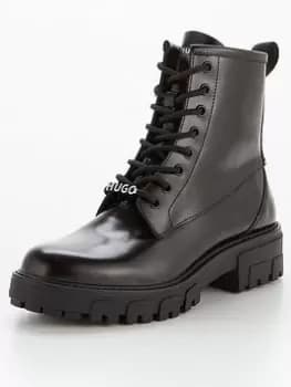 Hugo Axel Lace Up Leather Boot Black