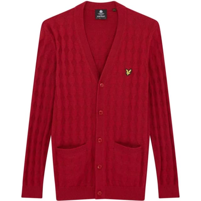 Lyle and Scott Knit Cardigan Mens - Red Red XS