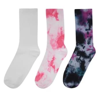 Fabric 3 Pack Tye Die Socks Ladies - Tie Dye