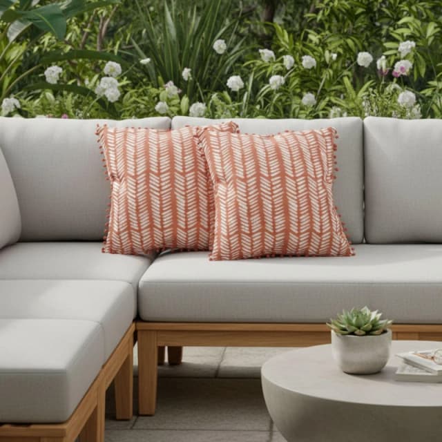 Streetwize Outdoor Scatter Cushions Terracota Fern Terracotta unisex Pack of 6