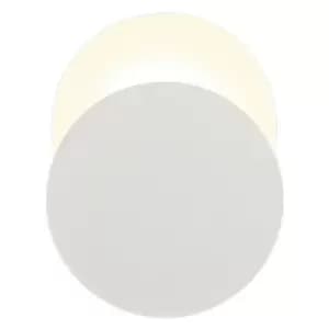 Luminosa Lighting - Magnetic Base Wall Lamp, 12W LED 3000K 498lm, 20, 19cm Round Bottom Offset, Sand White, Acrylic Frosted Diffuser