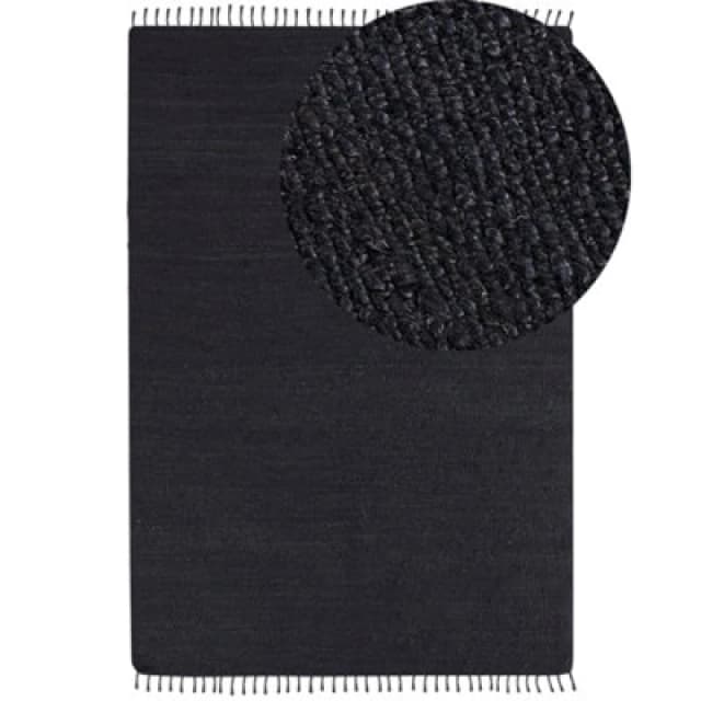 Beliani Rug Sinankoy Black 160 X 230 Cm Jute