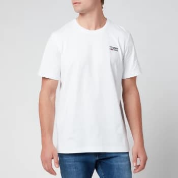 Tommy Jeans Mens Regular Corporate Logo T-Shirt - White - S