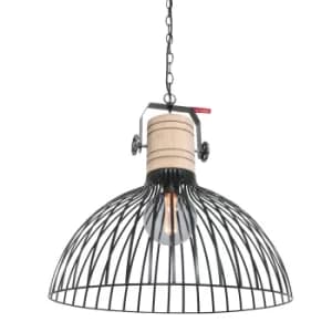 Dunbar Wire Frame Pendant Ceiling Light Matt Black