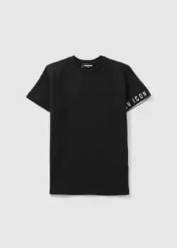 Dsquared2 Kids Icon Tape Sleeve T-Shirt In Black/White