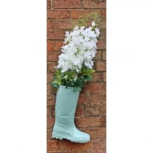 Ceramic Wellington Boot Planter Green 36cm