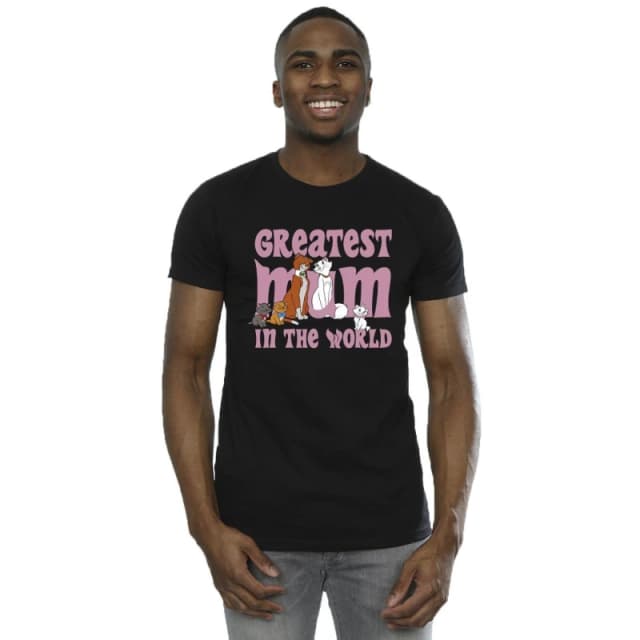 Disney Men The Aristocats Greatest Mum T-Shirt in Black Size: Small Black S Male 5063153556256