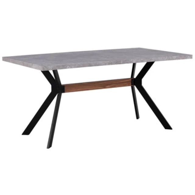 Beliani Dining Table Benson Grey Concrete Effect 160 Cm 90 Cm
