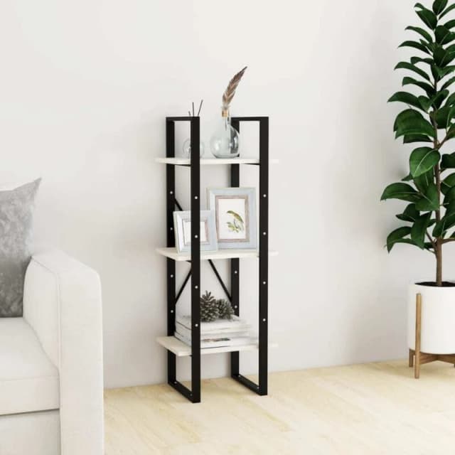 VIDAXL 3-Tier Book Cabinet White 40x30x105cm Solid Pinewood vidaXL 8720286567838