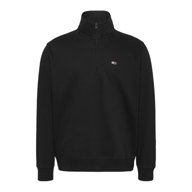 Tommy Jeans Mens Flag 1/4 Zip Fleece Black BDS male XL