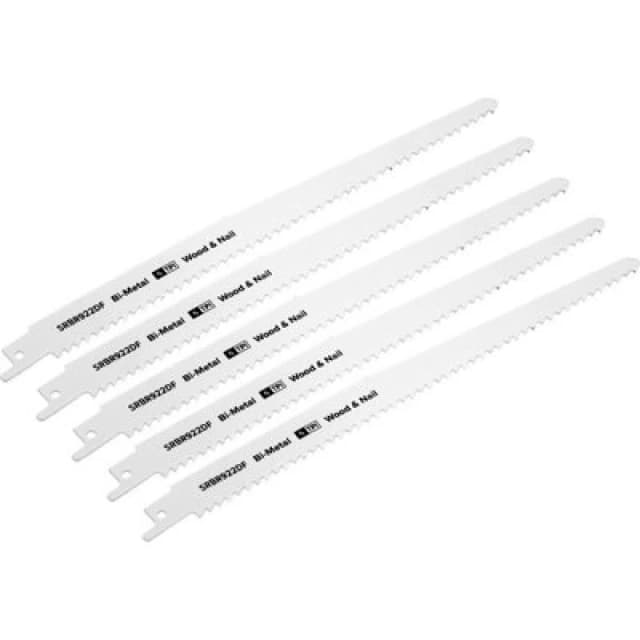 Loops 5 PACK 230mm Bi-Metal Reciprocating Saw Blade - 6 TPI - Milled Side Set Teeth Multi