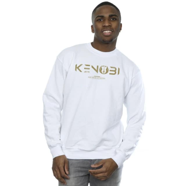 Star Wars Star Wars Men Obi-Wan Kenobi Logo Sweatshirt in White Size: Small White S Male 5059934425804