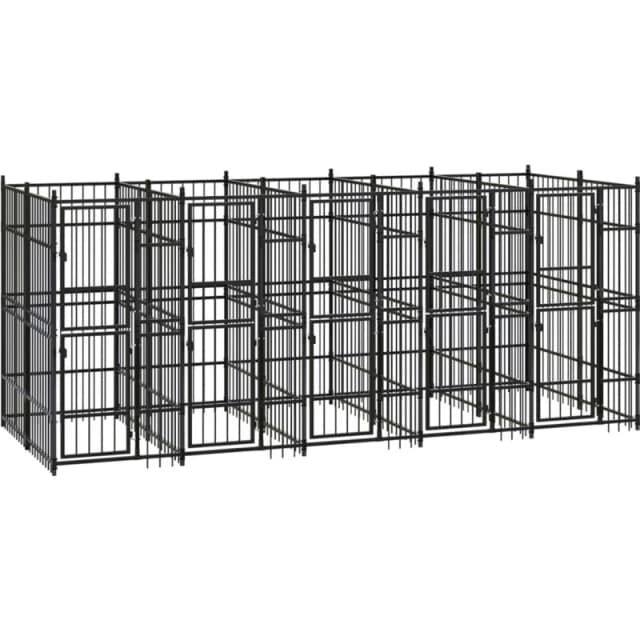 VIDAXL Outdoor Dog Kennel Steel 9.22 m² Vidaxl 8720286871195