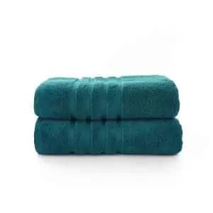 The Lyndon Company Chelsea 2 Pack Bath Sheet - Dark Green
