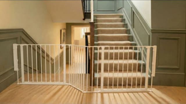 Safetots Two Door Multi Panel Solution For Up And Down Staircases, White, 174Cm Of Length, Includes 2 Door Opening Panels