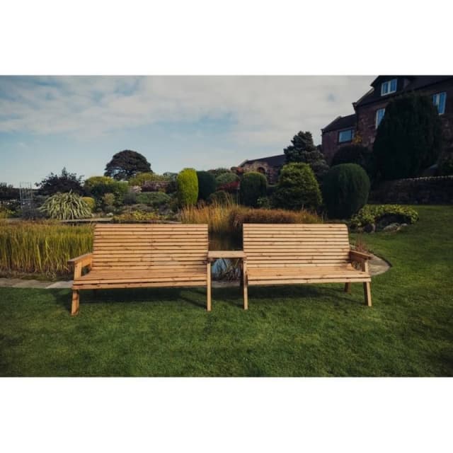Churnet Valley Garden Furniture Ltd Valley 6 Seat Set 2X3B Straight Tray - Timber - Fully Assembled in Brown Brown Unisex