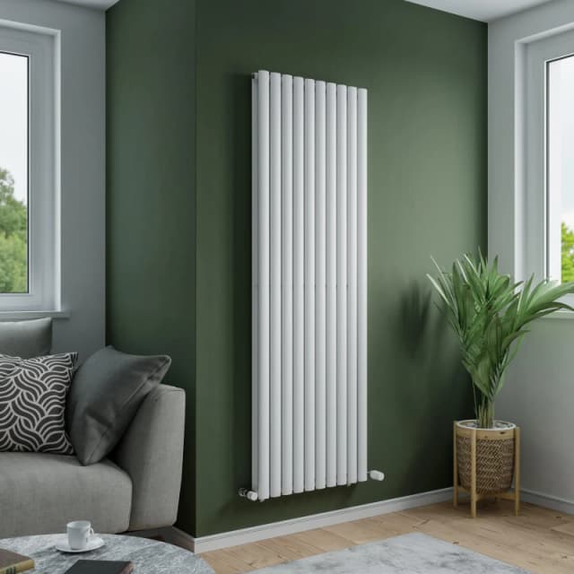 Agadon Solo Duplex Designer Oval Tube Radiator in White Size: 1800mm x 360mm White Unisex 1800mm x 360mm