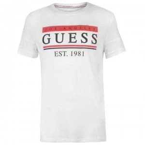 Guess 81 Stripes T Shirt - True White