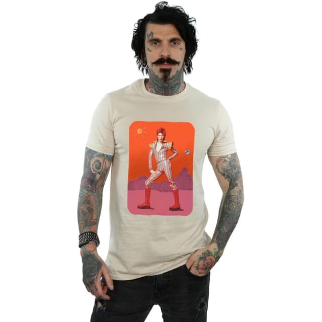 David Bowie David Bowie Men On Mars T-Shirt in Light Sand Size: Small Light Sand S Male 5059400830415