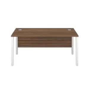 Goalpost Ultra Modern Home Office Desk - Dark Walnut - White